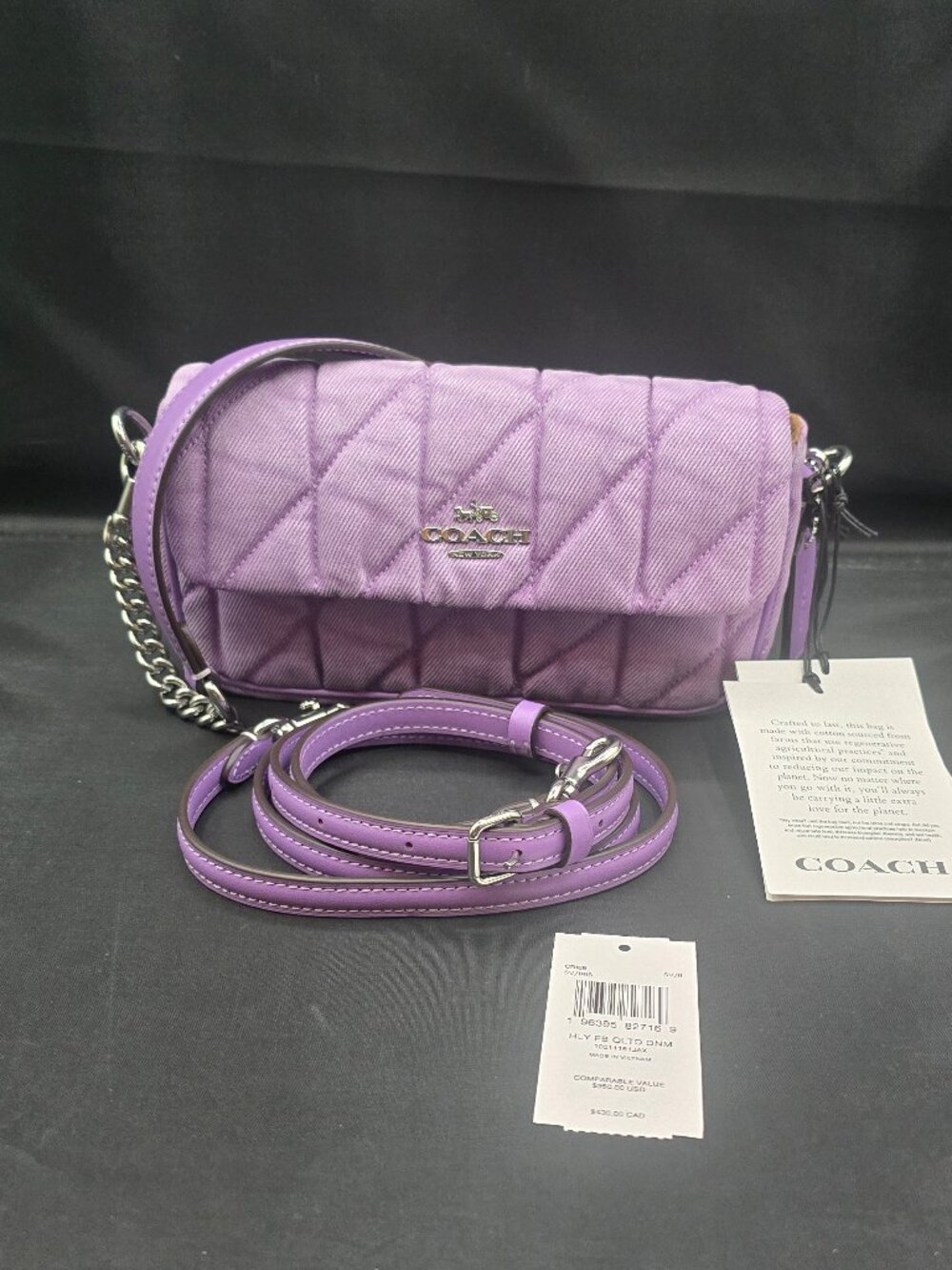 Coach Hailey Flap Bag in Quilted Denim CBI88 Iris